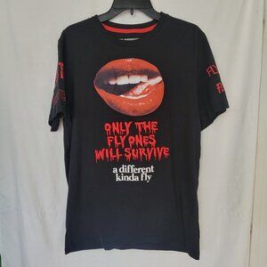 Born Fly Men's Licked Lips So Fly It's Scary Black T-Shirt Large New With Tags